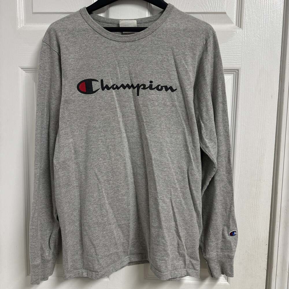 VINTAGE Gray CHAMPION Long Sleeve T - Shirt Size Men’s Medium